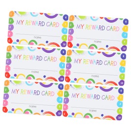 jojofuny 100 Sheets Cartoon Punch Cards for Classroom Behavior Incentive Reward Cute Design Teaching Reward Cards for Students and Teachers Each Classroom Must Haves