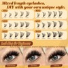 QUEWEL Lash Clusters, 600pcs 3D Eyelash Clusters 30D 40D 50D