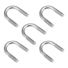 sourcing map Pack of 5 U-bolt M6 304 stainless steel U-bolt fasteners for 16 mm pipe diameter