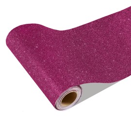 CRE8TIVE Deep Pink Glitter Wallpaper Border Peel and Stick Wall Border Stickers Sparkle Pink Wallpaper for Girls Bedroom Self Adhesive Fabric Glitter Contact Paper for Cabinets Baseboard Trim 8"x80"