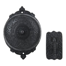 A29 Twist Hand-Turn Solid Brass Wireless Mechanical Doorbell Chime in Oil Rubbed Bronze Finish Vintage Decorative Antique Victorian Door Bell with Easy Installation