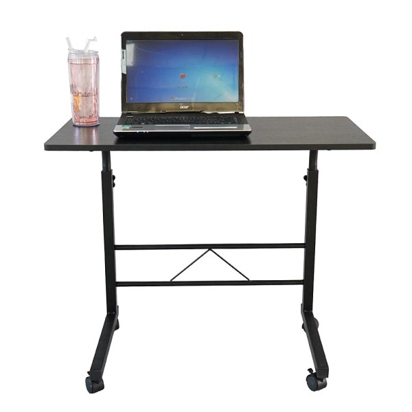 Rolling Desk 34inch Mobile Desk with Steel Frame Crossbar Adjustable