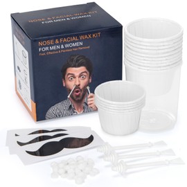 AUZEAL Nose Wax Kit, Nose & Ear Hair Removal Kit for Men and Women with 100g Wax, 30 Applicators, Up to 20 Uses, Safe, Quick and Painless