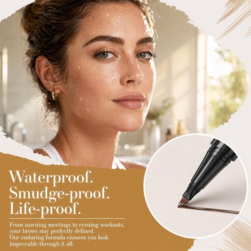 4 Pack Dual-Ended Microblading Eyebrow Pen With Ultra Fine Brush