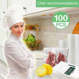 O2frepak 100 Count 15X25cm Textured Vacuum Sealer Bags for Food,BPA Free and Heavy Duty Embossed Vacuum Seal Food Sealer Bags,Great for Sous Vide Vaccume Sealer PreCut Bag