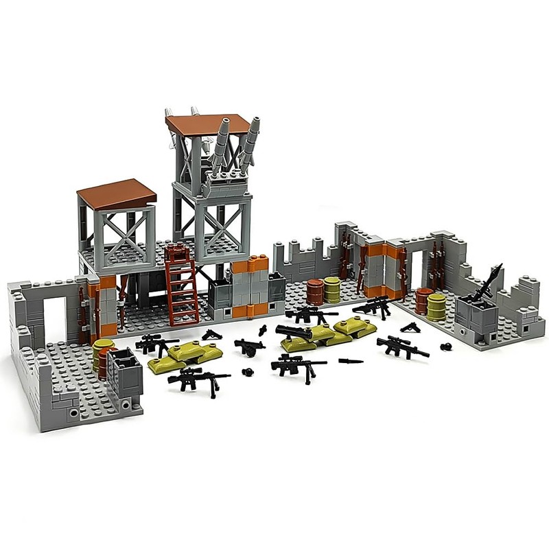 ZHX Military Base Building Brick Set for Army Minifigure War