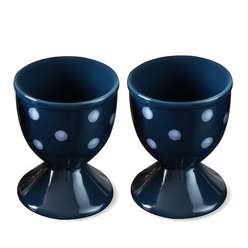 Cinf Ceramic Egg Cup Blue Set of 2 Porcelain Holder