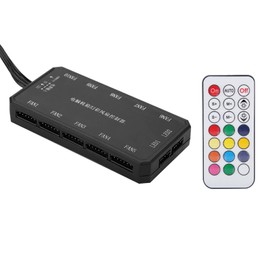 Computer Fan Controller, Colorful Fan with RF Control, Remote Control, 15m Distance, for Bundled 5V Fan / 5V Full Color Light