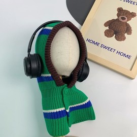 Boys' Korean Style Kids' Balaclava Pullover Cap for Fall & Winter lf1435 Green + Adult Size 4ea