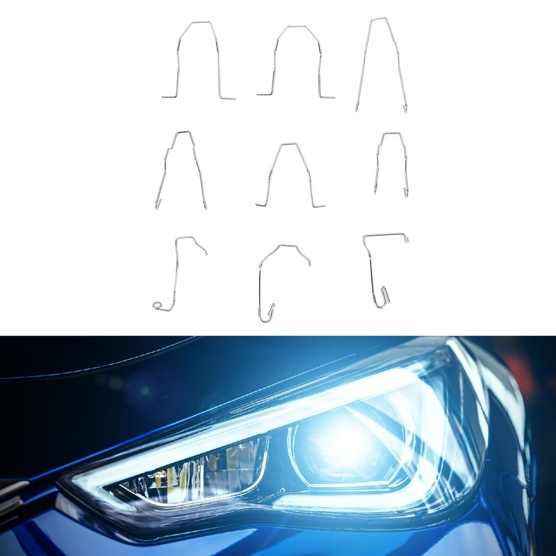 9pcs Bulb Retaining Spring Clips, Universal Headlight Retainer Spring Clips