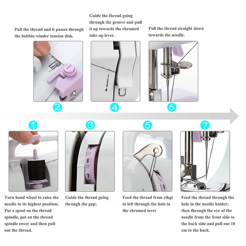 Mini Sewing Machine by Galadim (Including Extension Table and Sewing