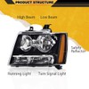 ANDPLAY Headlight Assembly Headlamp Compatible with Chevy Tahoe Subarban Avalanche