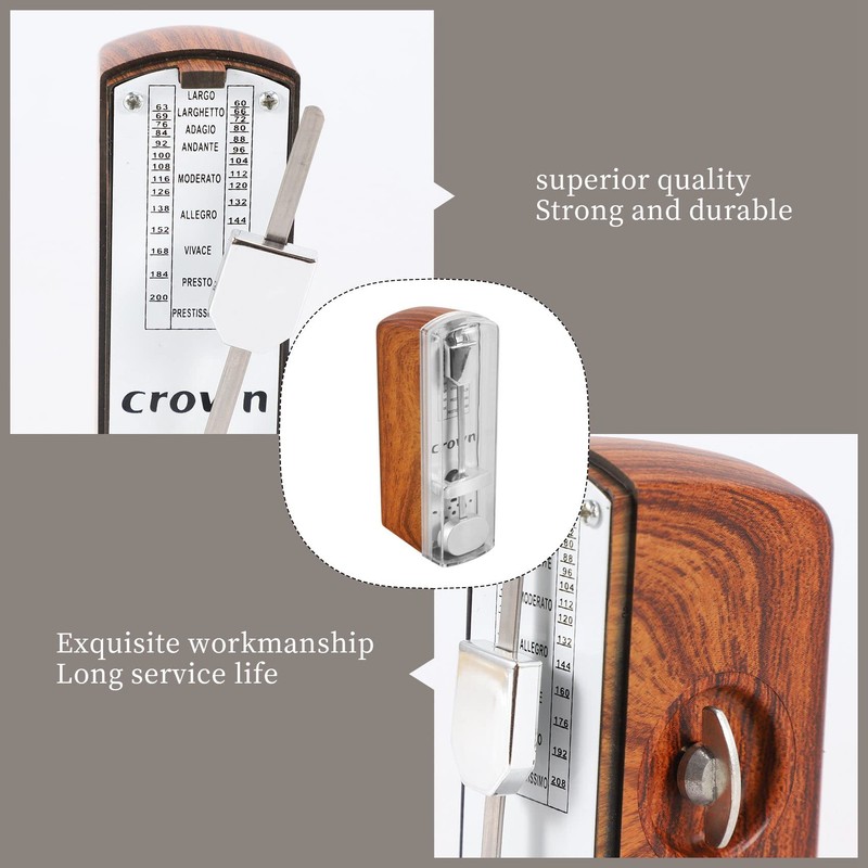 Roundsky Portable Mini Mechanical Metronome Universal Metronome for Piano Guitar