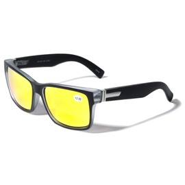 V.W.E. Men Large Bifocal Outdoor Sunglasses Reader 150mm Wide Reading Glasses (Orange Mirror, 2.50, multiplier_x)