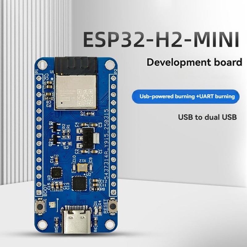 Aswalling Development Board with RGB Light Support USB+UART Burn-in ESP32-H2-MINI-1