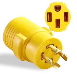 NEMA L14-30P to 14-50R RV Generator Adapter, 30 Amp to 50 Amp Twist Locking Generator 4 Prong Male Plug to 4 Prong RV Female, Heavy Duty for RV Generator Camper Caravan Electrical Power Converter