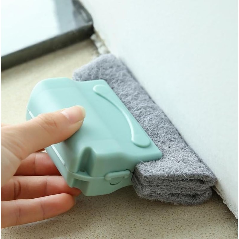 Window Track Cleaning Tool Set, 4Pcs Washable Sponge Brushes with