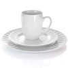 Elama White Porcelain Dish Dinnerware Set, 18 Piece, Sienna