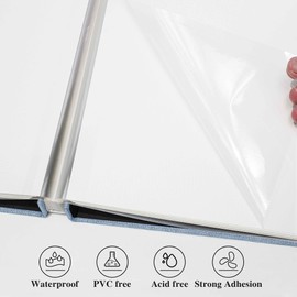 Yopih Photo Album Self Adhesive Scrapbook Album for Various Picture Sizes DIY Magnetic Linen Cover Album with Metal Pen - Perfect Family and Wedding Gift (40 Pages)