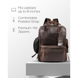 Access Denied Genuine Leather Backpack for Men and Women - 15.6 inch Laptop purse for College Travel | One Size Casual Vintage Rustic | Unisex Large Capacity Bag | Gifts for Him and Her