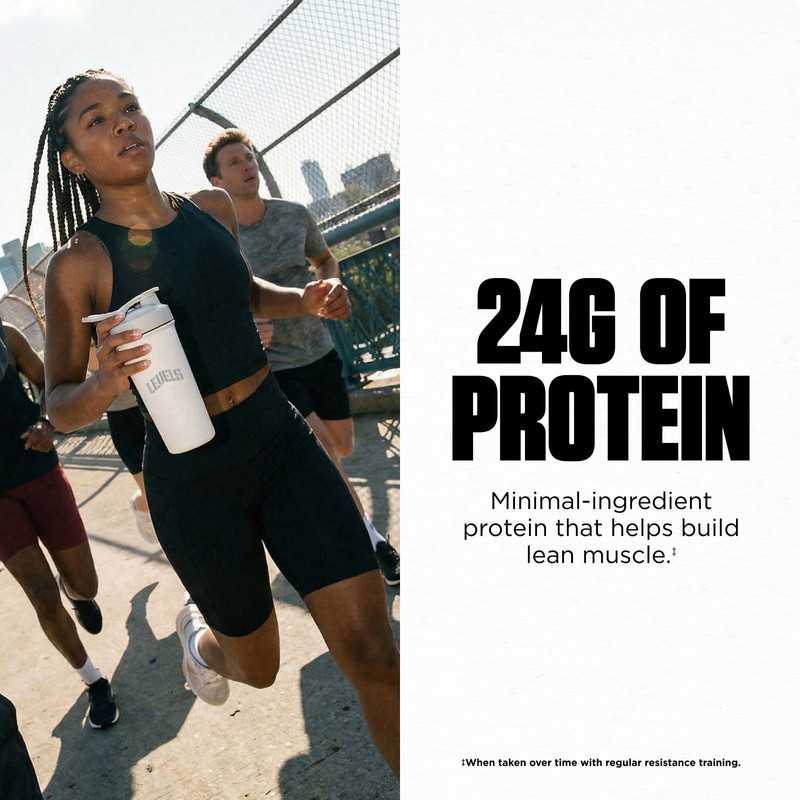 Levels Grass Fed Whey Protein Powder, No Artificials, 24G of
