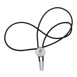 US 2008 New Mexico State Quarter BU Uncirculated Coin Simple Silver Slide Bolo Tie NEW - 36" Black Leatherette Cord