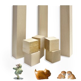 9Pcs Basswood Carving Blocks, 2 Size Smooth Unfinished Wood Blocks,DIY Wood Carving Kit,Shaping,Painting Creative Wood Art Craft,Natural Whittling Blocks for Carving Beginners and Professional
