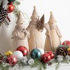 Sullivans Natural Rustic Snowman Figurine Set of 3, Christmas Snowmen