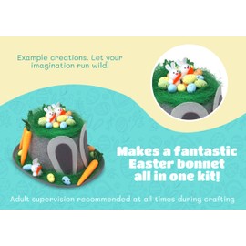 Blue Whale Gifts Boys Girls Make Your Own Easter Cowboy Bonnet Hat Complete Kit - Grey Top Hat