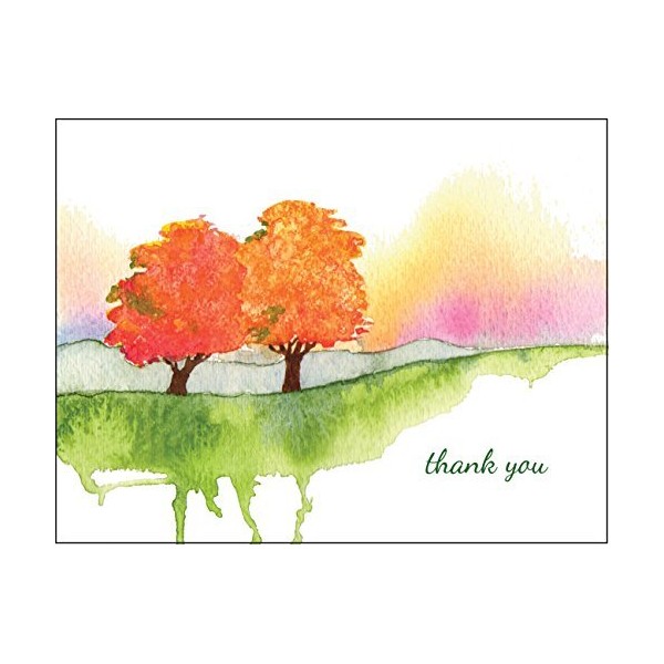 Autumn Memories Premium All Occasion Thank You Cards Note Cards Stationery- 12 Blank Cards and Envelopes Boxed Set- Peaks Publishing Inc