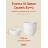 Sweese 18 oz Medium White Porcelain Bowls - Set of