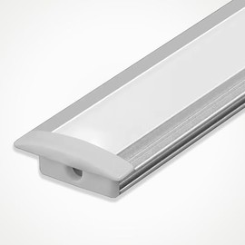 LEDBRITE LED Aluminium Profile 2M / 6.6FT LED Aluminium Channel ALP2507 LED Aluminium Profile with Cover. LED Channels and Diffusers with End Caps and Mounting Clips Recessed Chrome (2)
