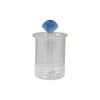 Creative Co-Op Glass Toothpick Holder with Shell Design, Blue