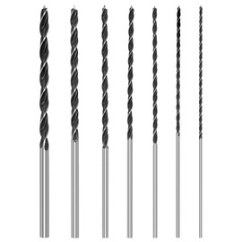 Wood Drill Bit Set, 7-Piece Auger Drill Bit 4, 5, 6, 7, 8, 10, 12 mm x 300 mm Beam Drill Long Formwork Drill, Long Wood Drill Bit Wood Spiral Drill Bit for Hardwood Plywood Bricks