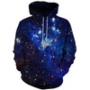 YAJOOEY Men Women Galaxy Pullover Unisex Graphic Hooded Sweatshirt 3D Hoodies with Big Pockets Small