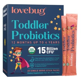 LoveBug Probiotics Lovebug Probiótico y Prebiótico para Niños, 15 mil millones de CFU, Formulado Especial para Niños de 12 meses a 4 años, mejor...   