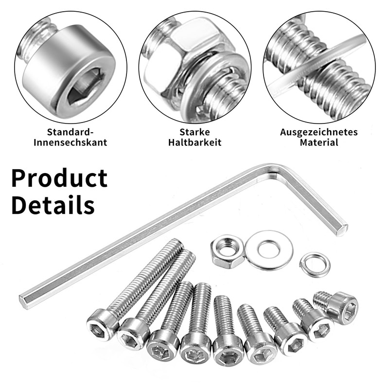 Screws Nuts Assortment Set, Hexagonal Button Cylinder Screws with Hexagon