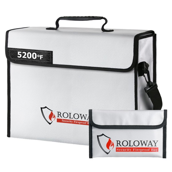 ROLOWAY Fireproof Document Bag 5200°F Heat Insulated (15 x 12