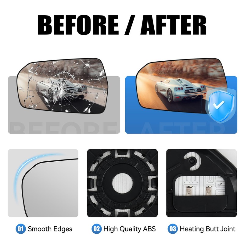 Aritoxy Right Heated Mirror Glass Fit for Chevy Malibu 2016