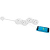Quirky Pivot Power Desktop Bendable 3 Socket 2 USB White