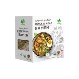 Big Green Organic Food - Organic Instant Buckwheat Ramen, USDA Organic, Add Directly to Broth, Ready to Eat Meals, Air-Dried, Non-Fried (1 Box)