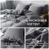 Annadaif Dark Grey Duvet Cover King Size，3 Pieces Soft Washed