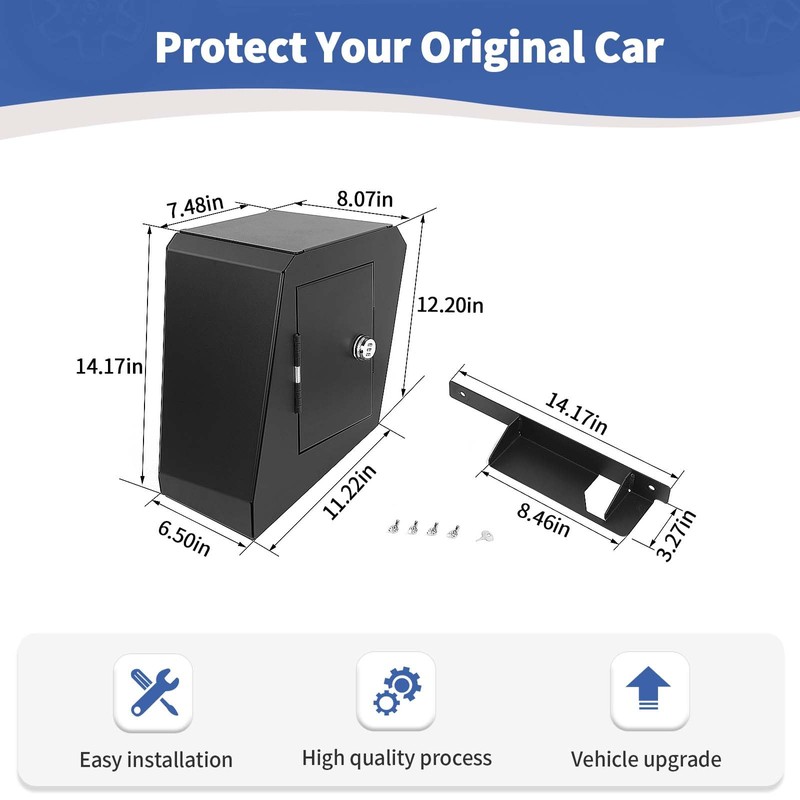 JOSHELA for Jeep JLU Right Side Trunk Safe Box with