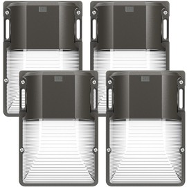 CINOTON 30W LED Wall Pack Light with Dusk to Dawn Sensor, 3600LM, 5000K Daylight [120Vac] Outdoor Wall Lights IP65 Waterproof LED Security Flood Lighting for Garage Warehouse Garden UL-Listed 4 Pack