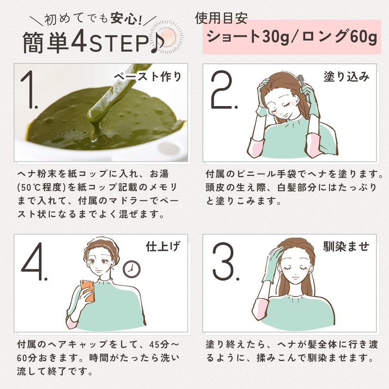 The Henna Henna Henna Dark Brown (Easy Trial Set, 2.1