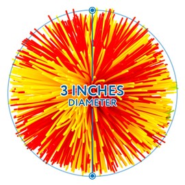 IMPRESA Monkey Stringy Balls 3-Pack - 3-Inch Multicolor Fidget Toys for Kids & Adults - Silicone Stress Relief & Sensory Balls - Hairy Fidget Toys for ADHD & Autism