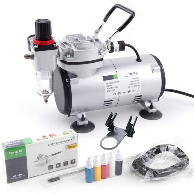 Timbertech Airbrush Kit With Compressor AS18-2K Basic Start Kit With