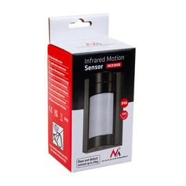 Maclean MCE385 PIR Motion Sensor with Range up to 12 m for Outdoor Use, Infrared, Detects No Animals Under 20 kg, Twilight Sensor, up to 1200 W, IP65 (1, Black)