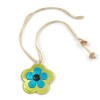 Avalaya Romantic Shell Flower Pendant with Cream Faux Suede Cords
