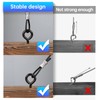 Muzata 10 Pack Black Screw Eye Hooks 3.3 Inch Stainless